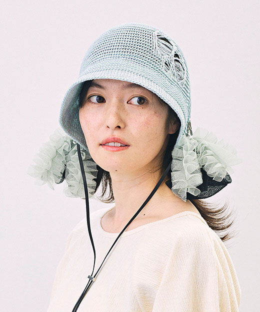 モデル頭囲：53cm 着用サイズ：ONESIZE